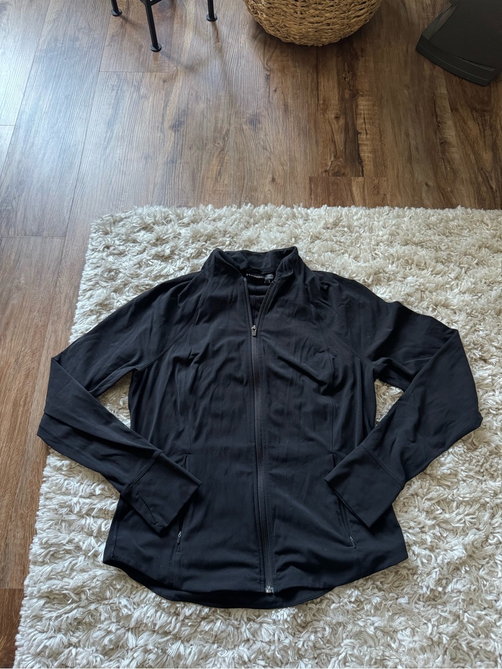 Athleta Black Full-Zip Fitted Jacket